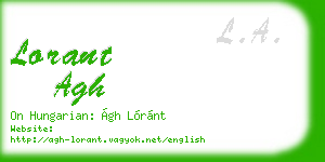 lorant agh business card