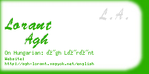 lorant agh business card